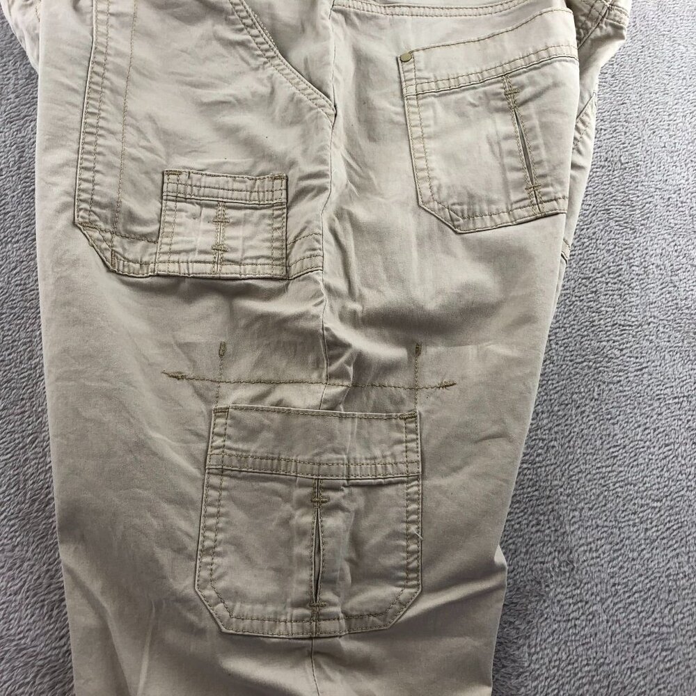 Lee Womens Cargo Pants Size 10M Relaxed Fit Beige Straight Leg Elastic Waist Tan - Picture 13 of 16